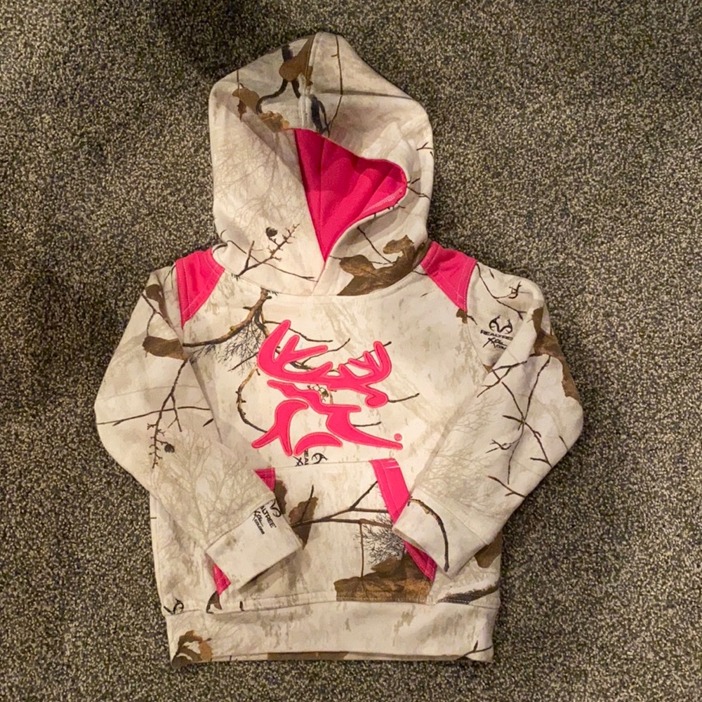 2t pink/camo hooded sweatshirt